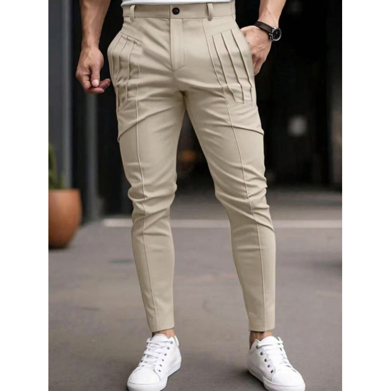Stylish slim-fit dress pants for men with pleated design Lune London