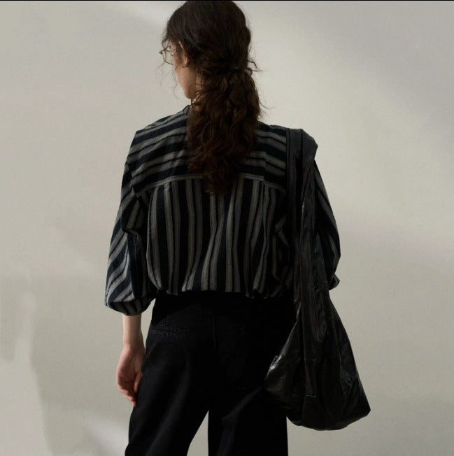 Striped cotton blouse for ladies Lune London