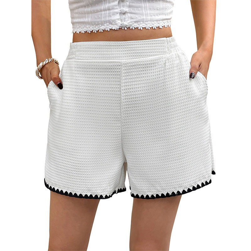 Women high-waisted textured shorts Lune London
