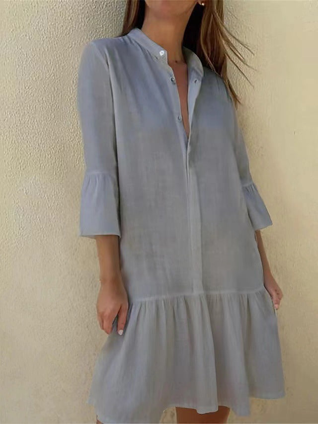 Shirt dress for women with ruffles Lune London