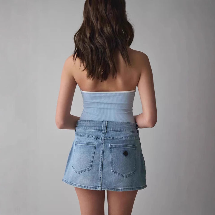 Women Denim Mini Skirt with High-Quality Pockets and Modern Cut Lune London