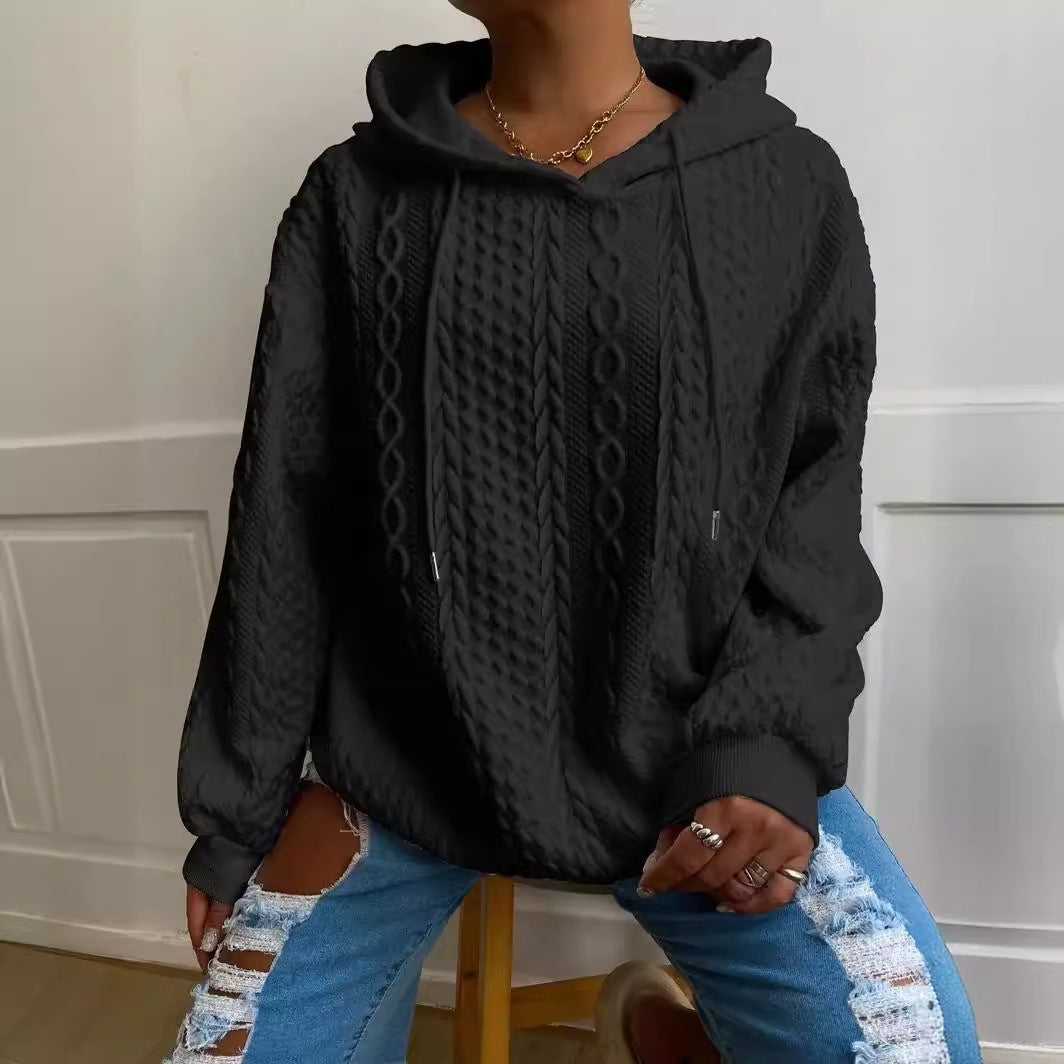 Ladies Oversized Hoodie with Patterns featuring Structured Details and a Hood Lune London