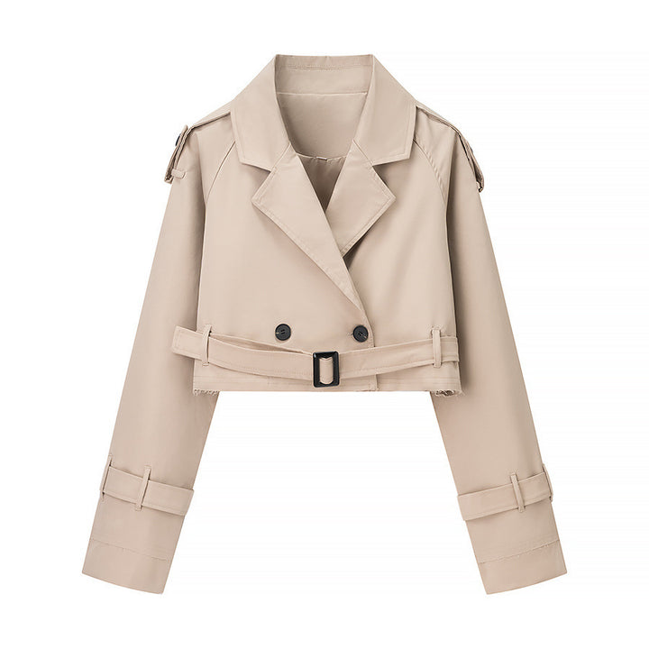 Ladies short trench coat with belt and double-breasted Lune London