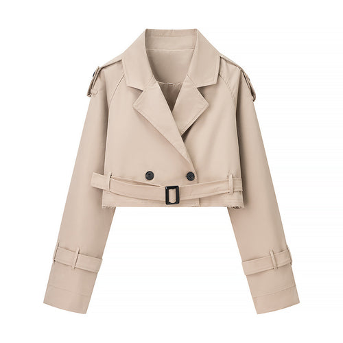 Ladies short trench coat with belt and double-breasted Lune London
