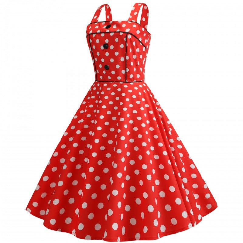 Robe swing pour femmes à pois et silhouette cintrée Chic & Stil