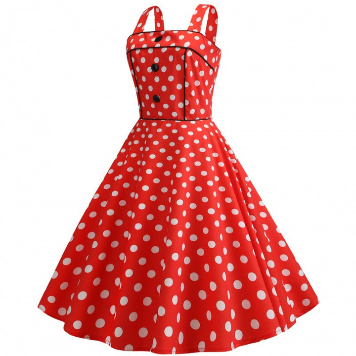 Robe swing pour femmes à pois et silhouette cintrée Chic & Stil