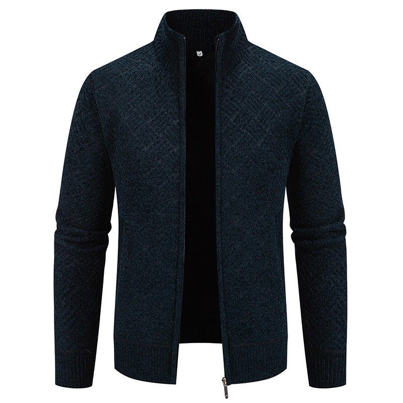 Men's knit jacket with modern plaid pattern Lune London