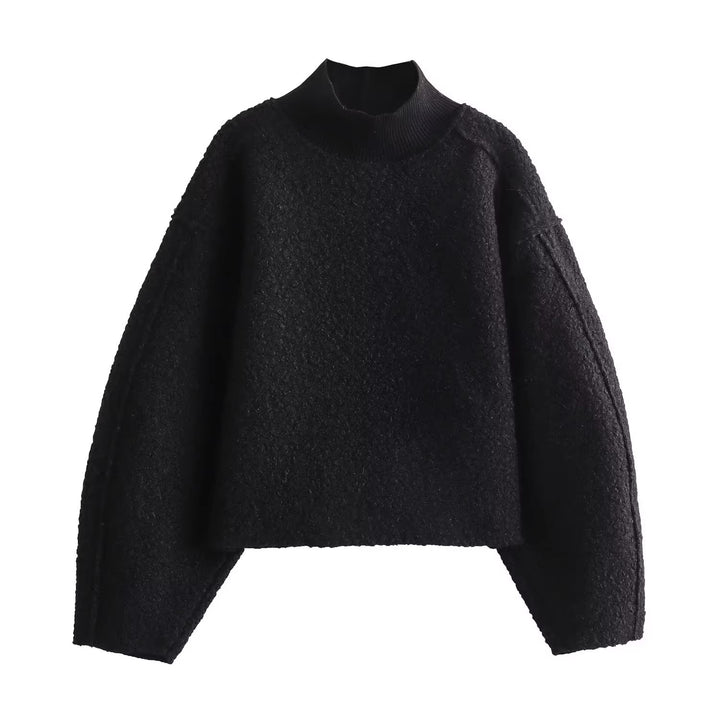 Chunky knit sweater for women with high collar Lune London