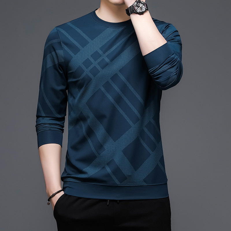 Men's breathable long sleeve t-shirt with a modern checkered pattern Lune London