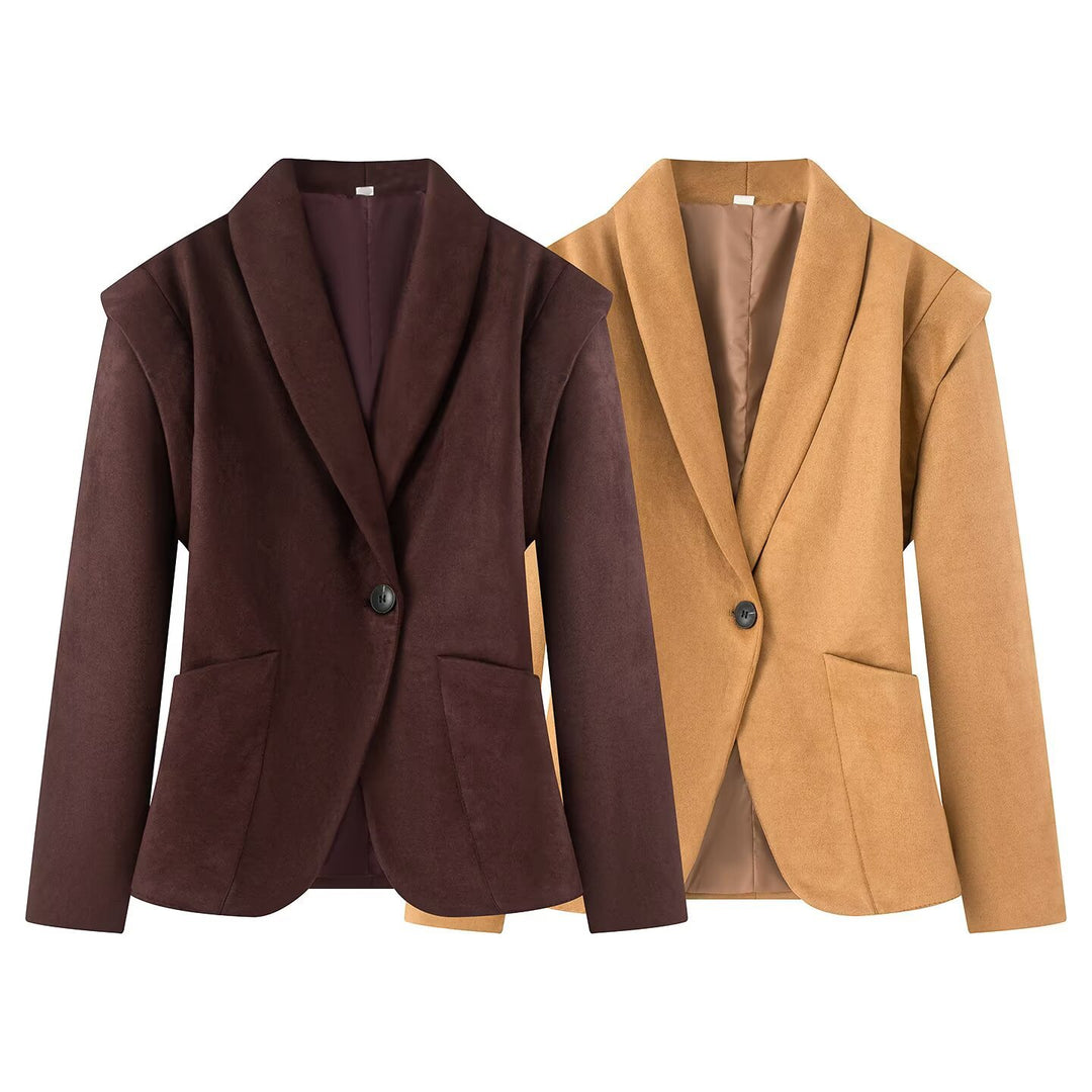 Veste blazer élégante pour femmes en tissu texturé Chic & Stil