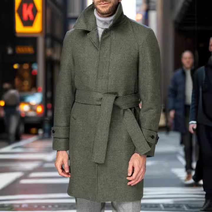 Elegant wool trench coat for men Lune London