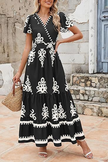 Maxi dress for women with eye-catching embroidery and voluminous skirt Lune London