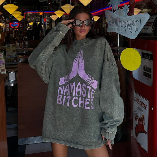 Oversized sweatshirt for women with creative writing and casual fit Lune London