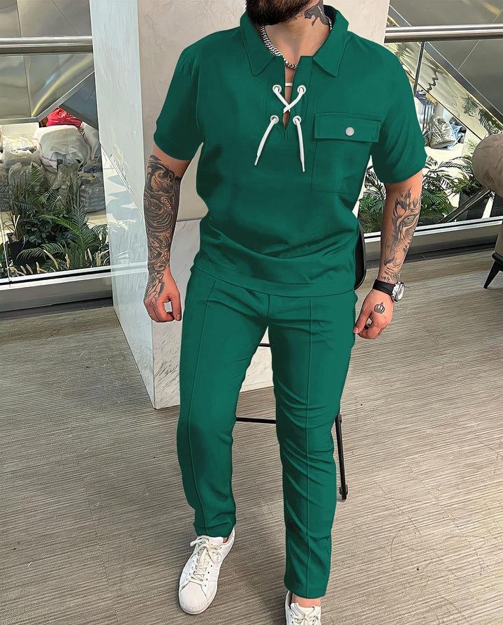 Stylish men's outfit with drawstring details Lune London
