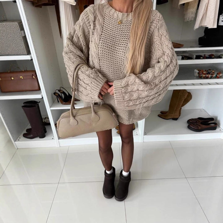 Pull en tricot pour femmes avec motif en gros câble et coupe oversize Chic & Stil