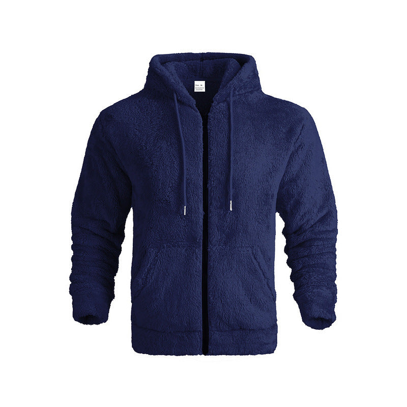 Men's cozy fleece jacket with hood and side pockets Lune London