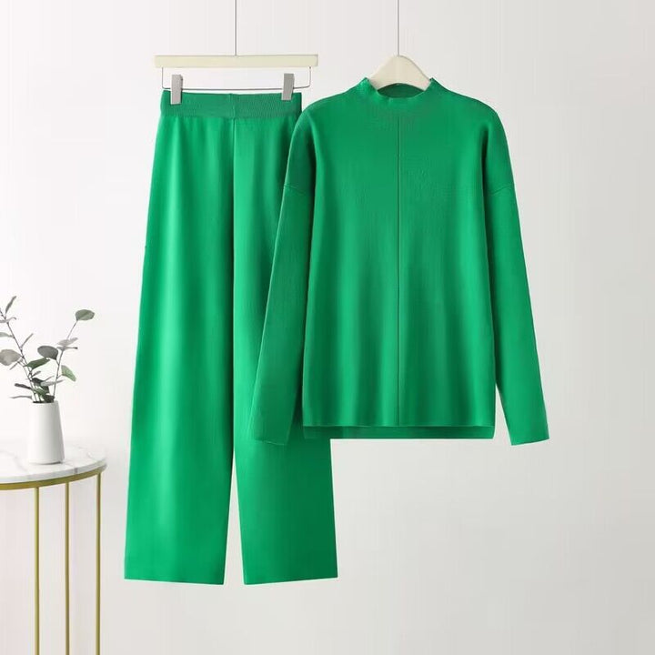 Ladies elegant set composed of long sleeve top and palazzo pants Lune London