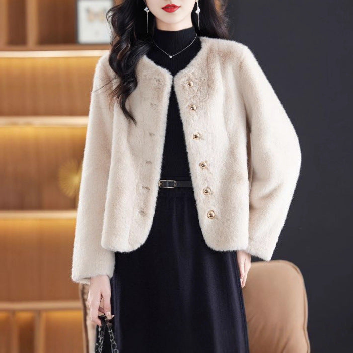 Veste en polaire confortable pour femmes avec design de bouton à la mode Chic & Stil
