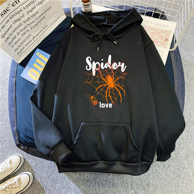 Women's hoodie with creative spider design Chic & Stil