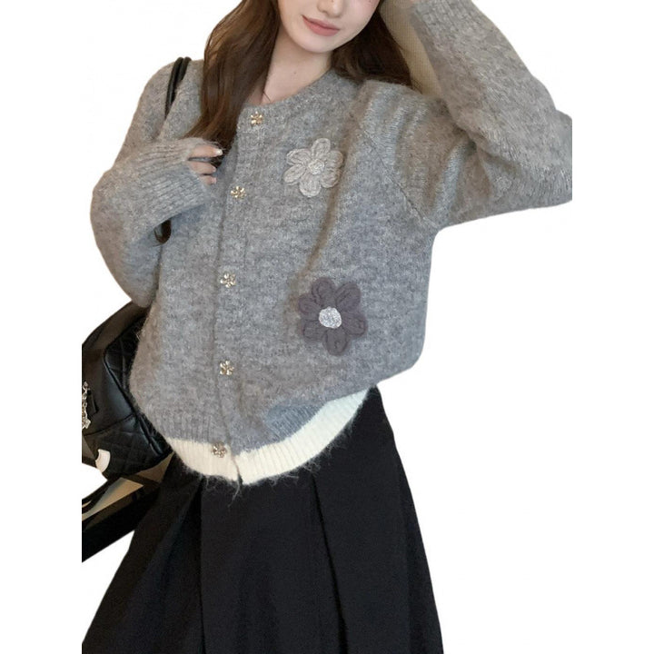 Cardigan Douillet pour Femmes avec Applications Florales Chic & Stil