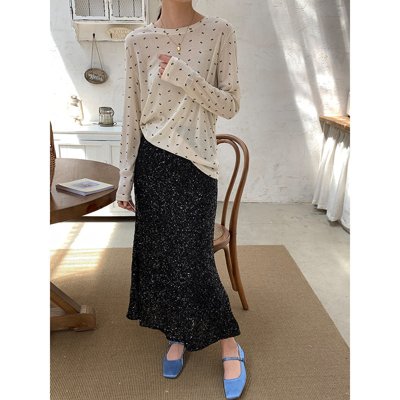 Ladies elegant maxi dress with sparkling accents Chic & Stil