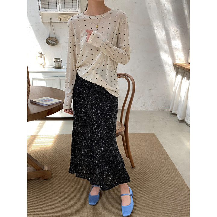 Ladies elegant maxi dress with sparkling accents Chic & Stil