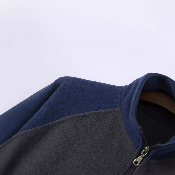Fleece pullover for men with high collar and stand-up collar Lune London