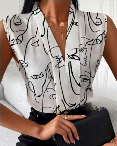 Ladies Elegant Sleeveless Blouse Lune London