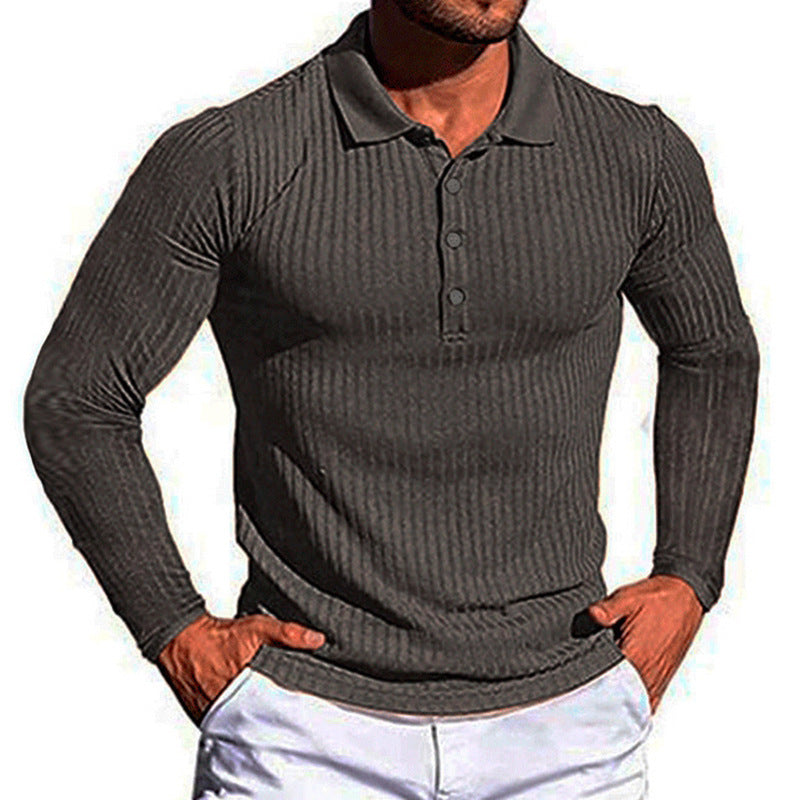 Lune London textured long-sleeve polo shirt for men