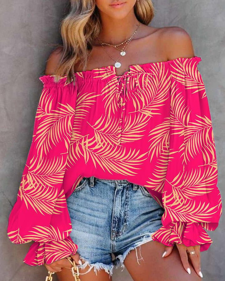 Ladies Off-Shoulder Batik Blouse Lune London