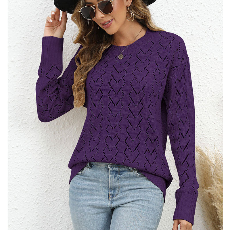 Pull en tricot pour femme avec un délicat motif en forme de cœur Chic & Stil