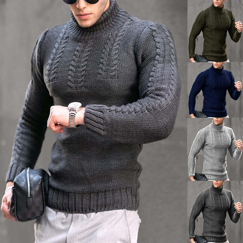 Knitted pullover for men with high collar Lune London
