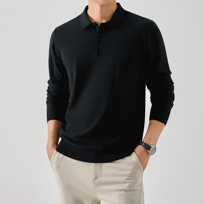 Men's Chic Long Sleeve Polo Shirt