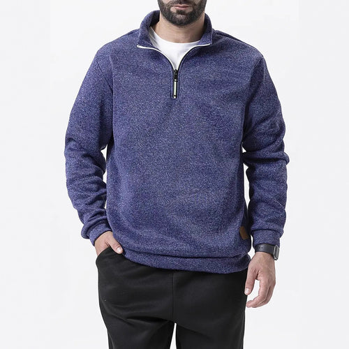 Men's fleece pullover with half zipper Lune London