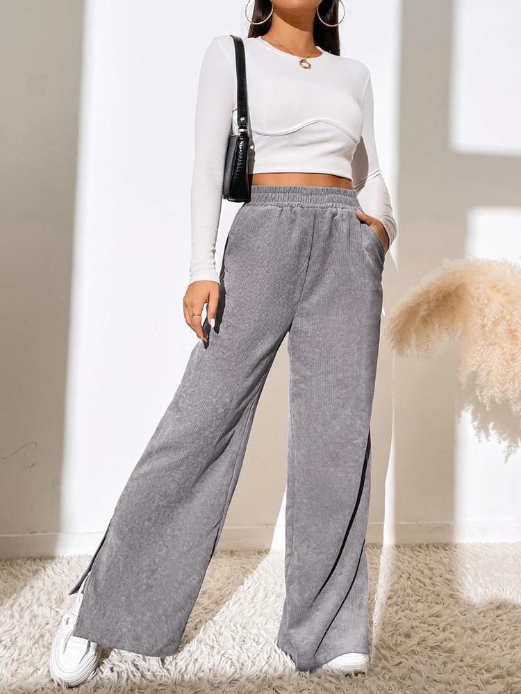 High-waisted straight leg leisure pants for women Lune London