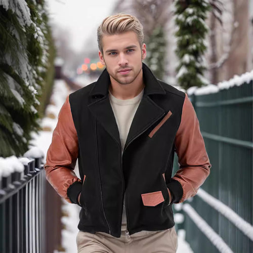 Casual designer jacket for men with contrasting sleeves and practical pockets Lune London
