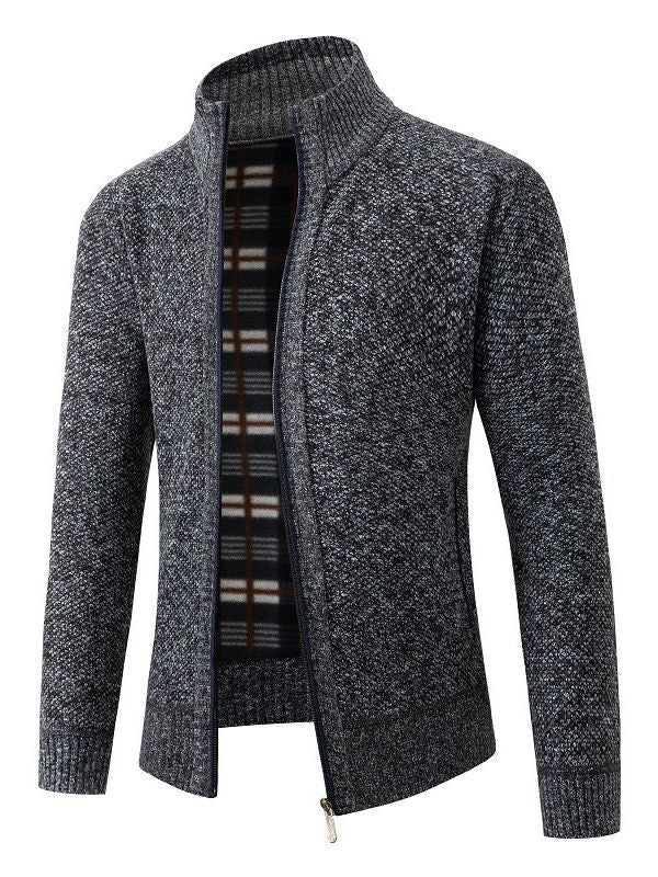 Fashion knit jacket for men with an innovative structure and a warm lining Lune London