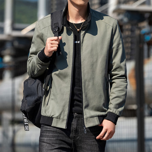Casual transitional jacket for men with zipper and high collar Lune London
