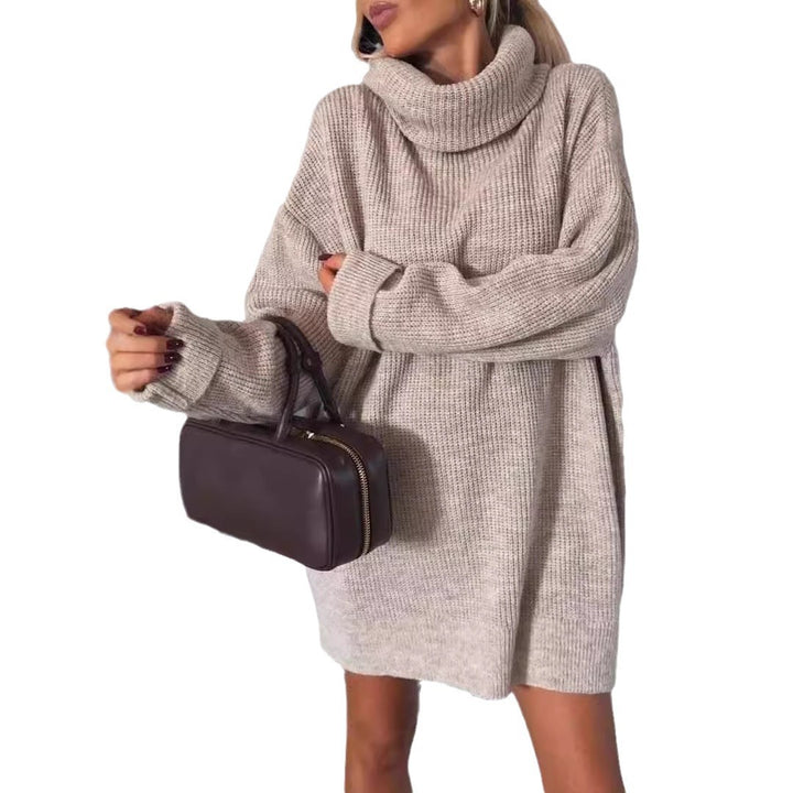 Knitted women's sweater with turtleneck and relaxed fit Lune London