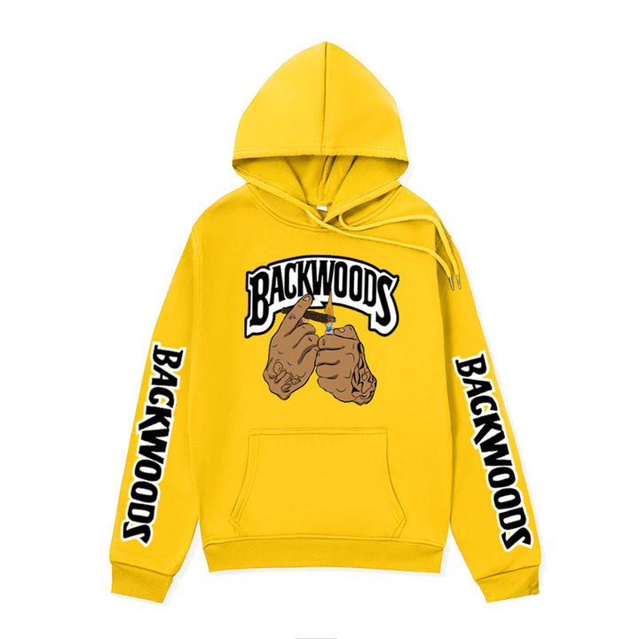 Women’s hooded sweater with creative graphic design and side kangaroo pockets Lune London