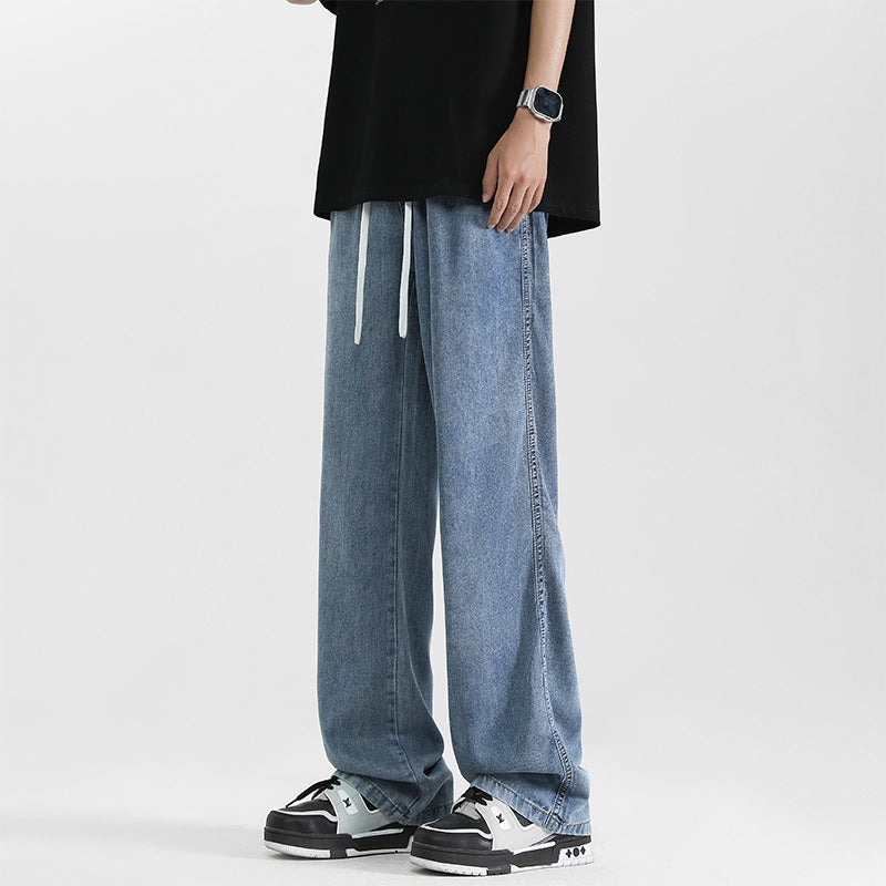 Women's jeans trousers, wide with elastic waistband Lune London
