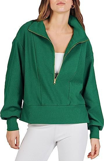 Casual sweater for women with high collar and zipper Lune London