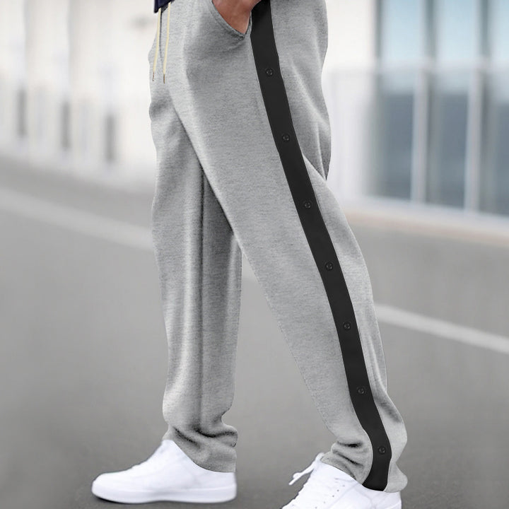 Sporty men's jogging pants with snap button details Lune London