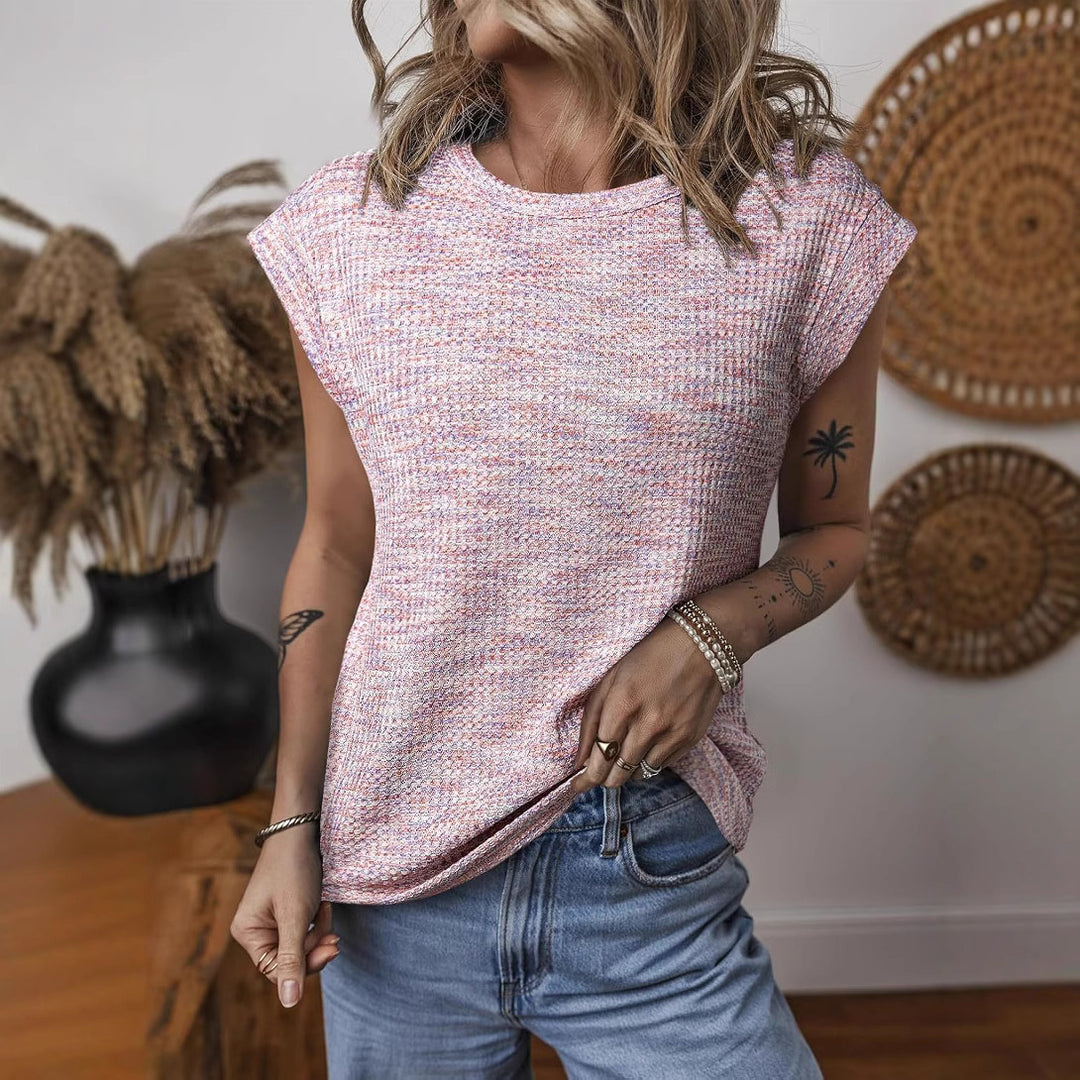 Casual women's t-shirt with woven structure and loose design Lune London