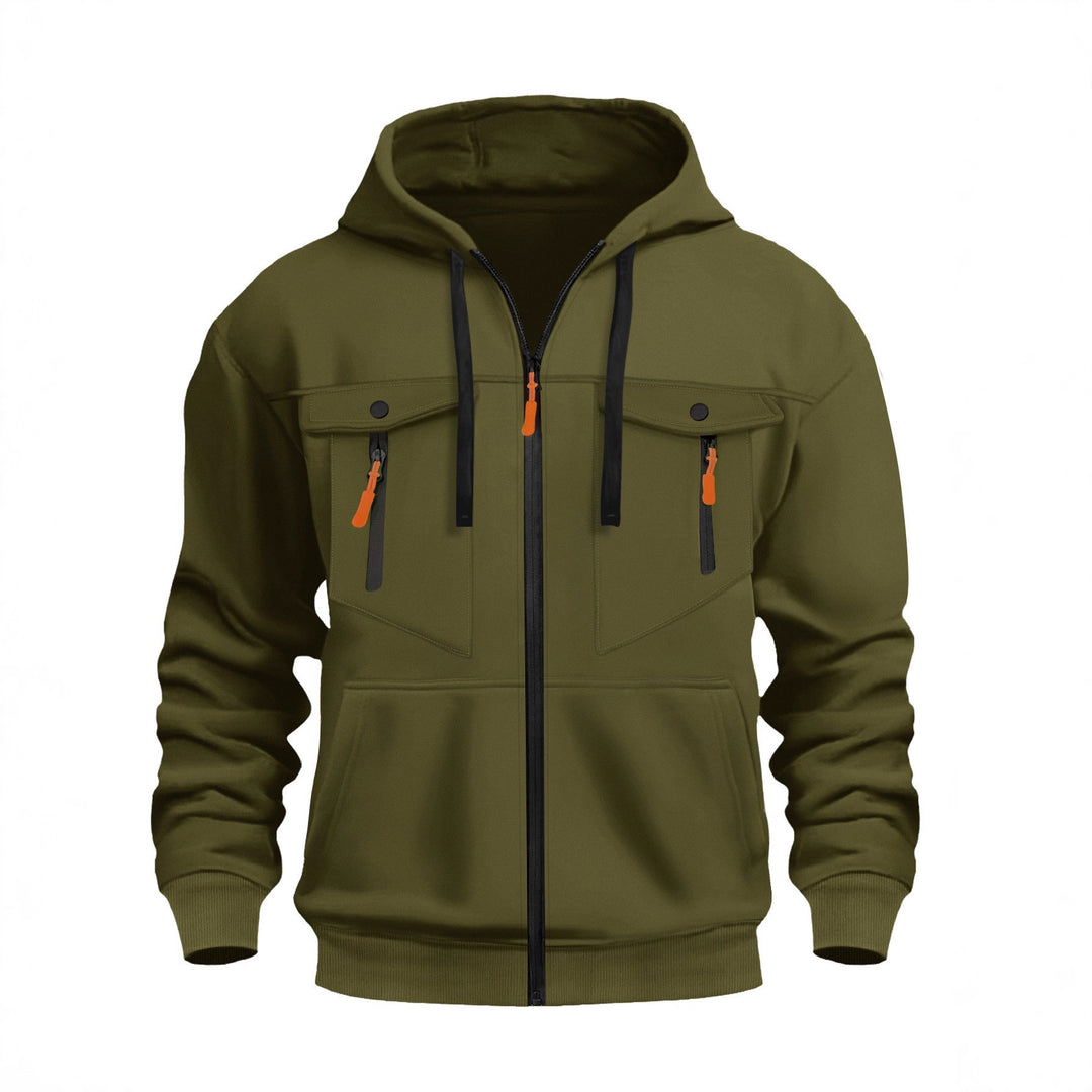 Men's Functional Hooded Jacket with Practical Zip Pockets Lune London