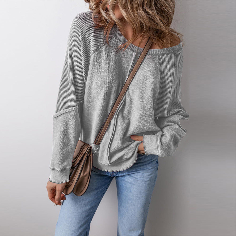 Ladies long sleeve casual t-shirt with textured design Lune London