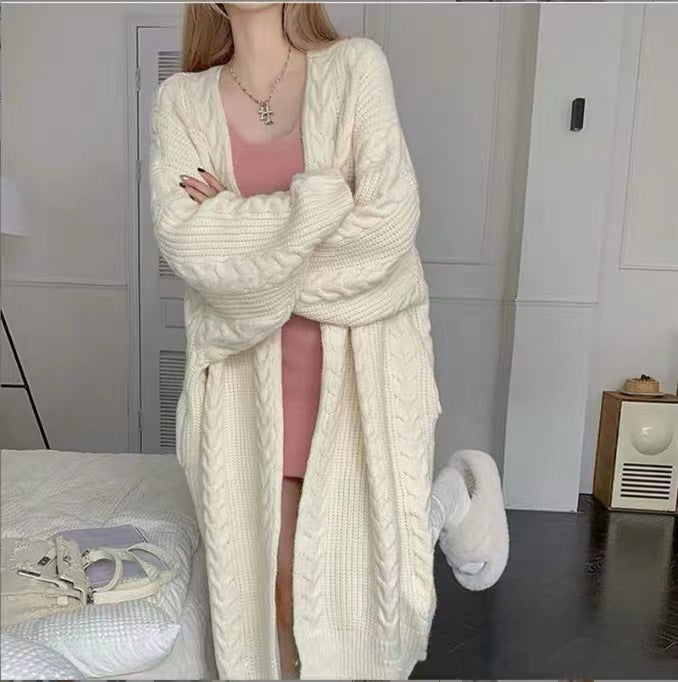 Manteau en tricot pour femmes avec motif en cable et coupe décontractée Chic & Stil