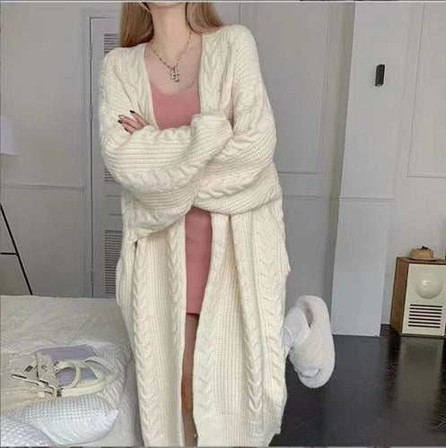 Manteau en tricot pour femmes avec motif en cable et coupe décontractée Chic & Stil