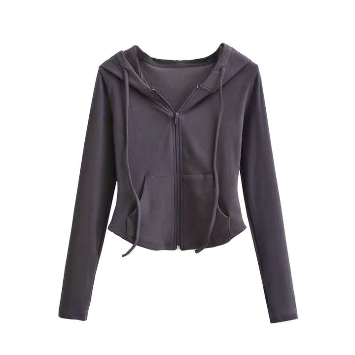 Ladies fashionable hoodie with practical zipper Chic & Stil