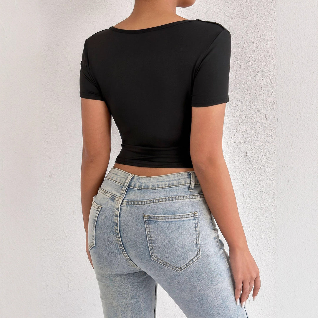 Women Short Sleeve Bodycon Top Lune London